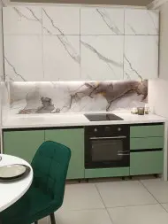 Кухня Мрамор натур артик Болотный антискрэч