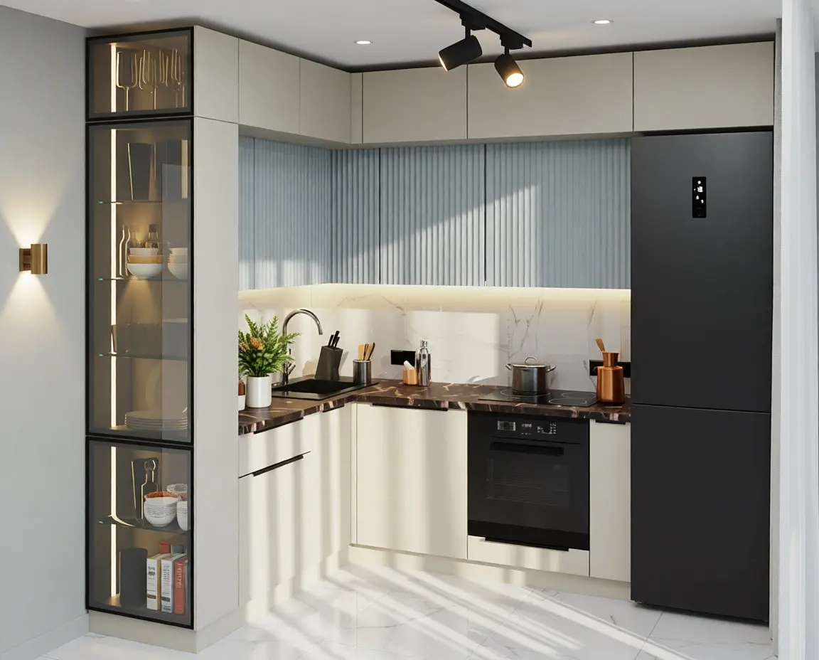 Кухня «Керамик Монблан Аква 1900х2600» Кухня «Керамик Монблан Аква 1900х2600»